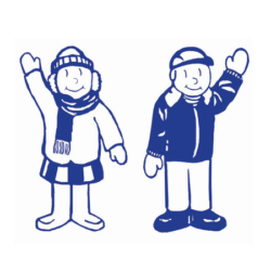 Mitten kids blue square Mitten kids blue square